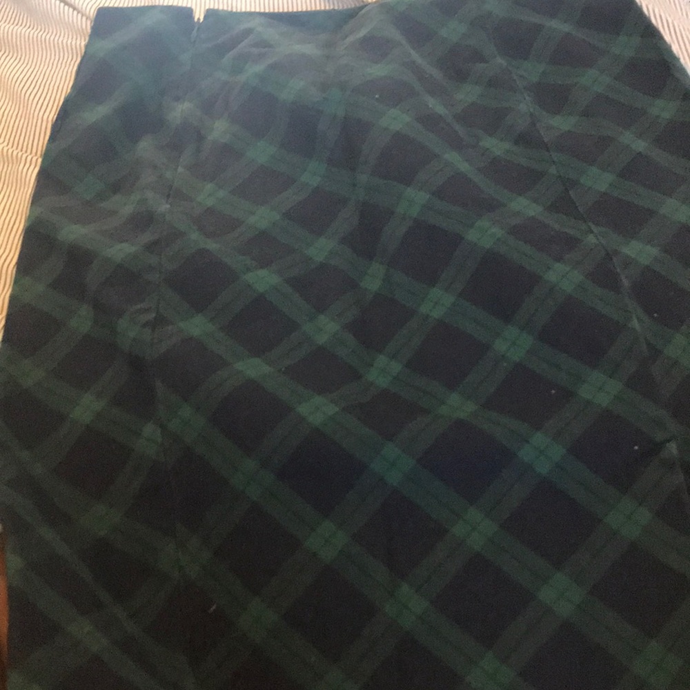 Blue and green pencil skirt